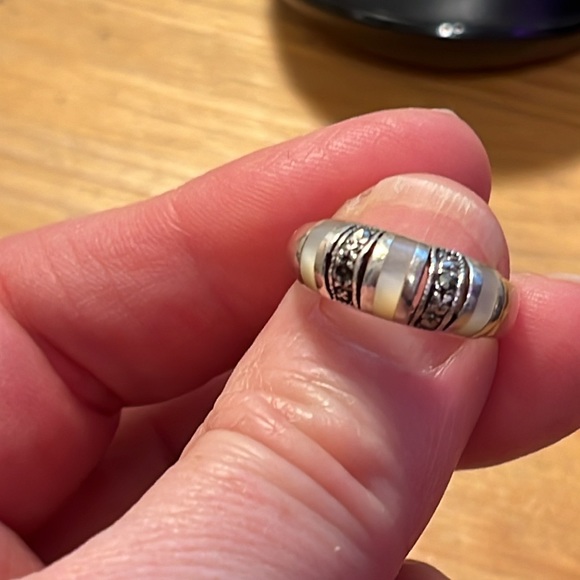 Silver 925, mother of pearl and marcasite. - Picture 3 of 5